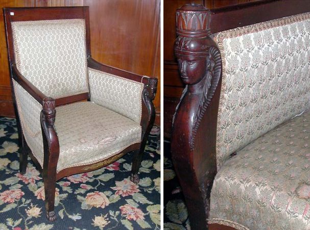 Lot image - Empire Style Mahogany Bergere