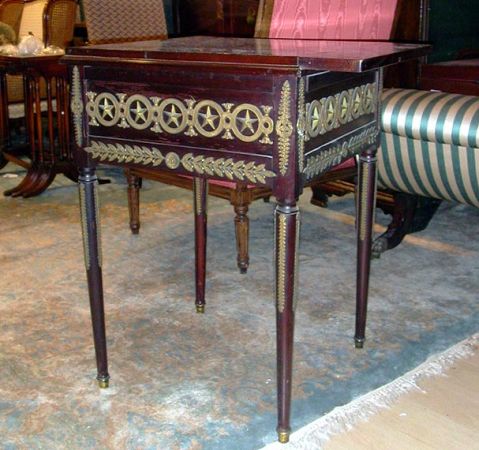 Lot image - Empire Style Mahogany and Gilt-Metal Mounted Side Table