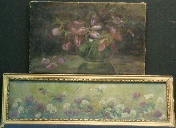 Lot image - American School Late 19th/early 20th century WILDFLOWERS and IRISES: TWO