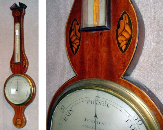 Lot image - George III Mahogany Banjo Barometer