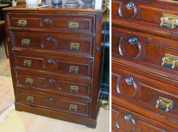 Lot image - Victorian Walnut Lockside Chest