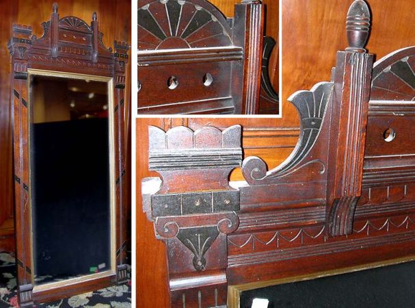 Lot image - Victorian Walnut and Ebonized Framed Rectangular Mirror