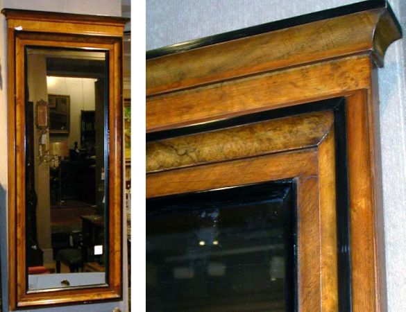Lot image - Biedermeier Style Fruitwood Rectangular Mirror