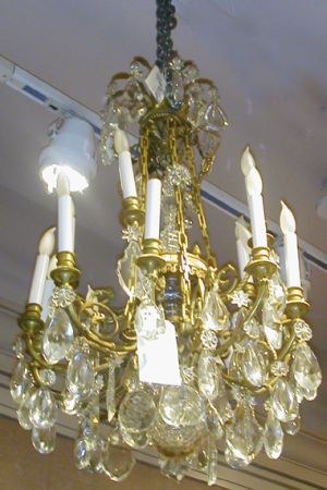 Lot image - Neoclassical Style Gilt-Bronze and Crystal Fifteen-Light Chandelier