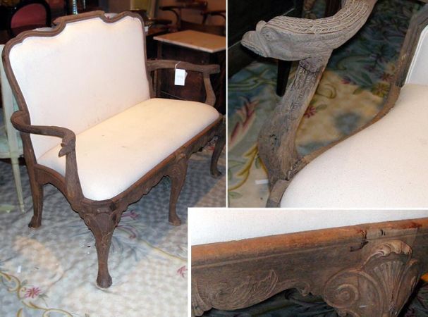 Lot image - Georgian Style Walnut Loveseat