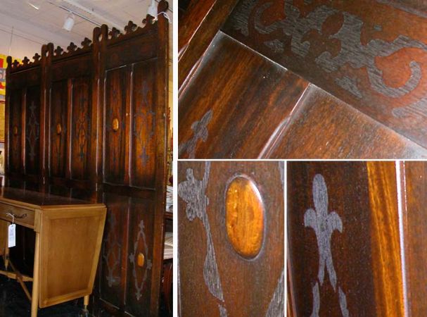 Lot image - Jacobean Style Oak Three-Fold Screen