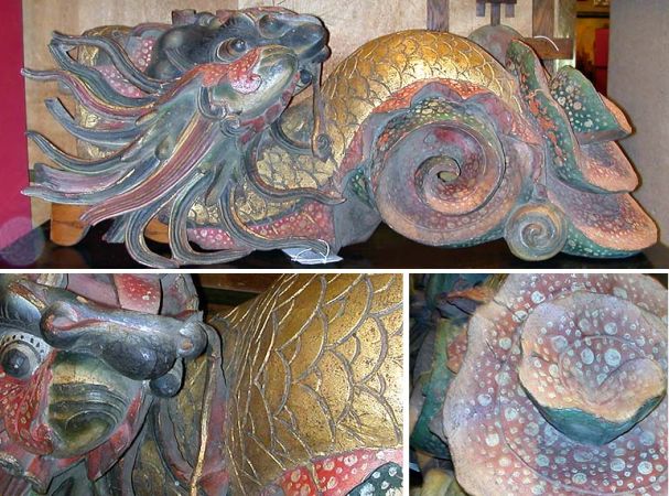 Lot image - Painted and Decorated Carving of a Fu Lion