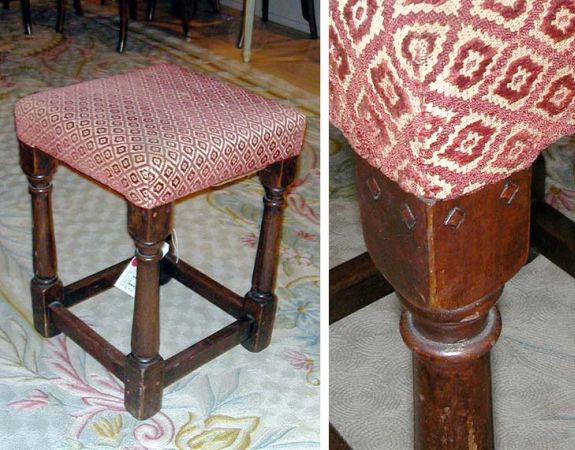 Lot image - Provincial Style Walnut Stool
