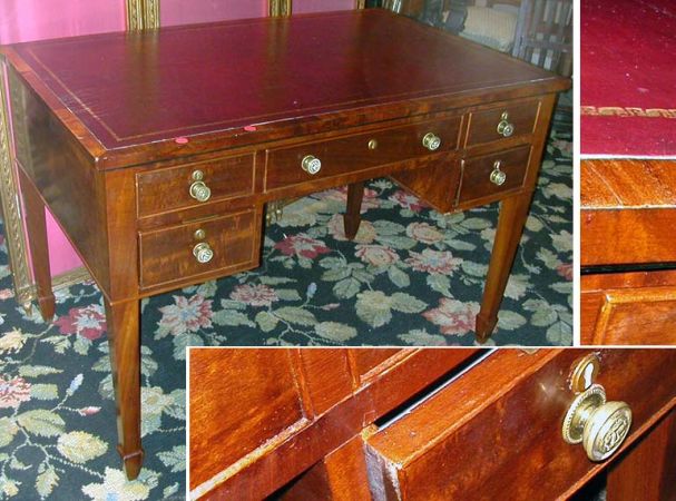 Lot image - George III Leather Top Mahogany Writing Table