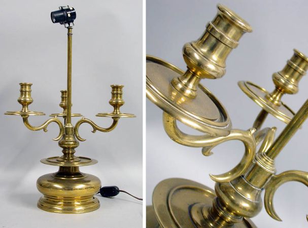 Lot image - Dutch Style Brass Bouillotte Lamp