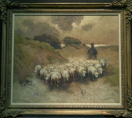Lot image - George Elmer Browne American, 1871-1946 RETURNING FLOCK