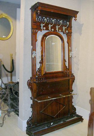 Lot image - Victorian Walnut Hall Tree