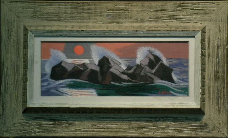 Lot image - Ernest Fiene American, 1894-1965 SUNSET, MONHEGAN ISLAND