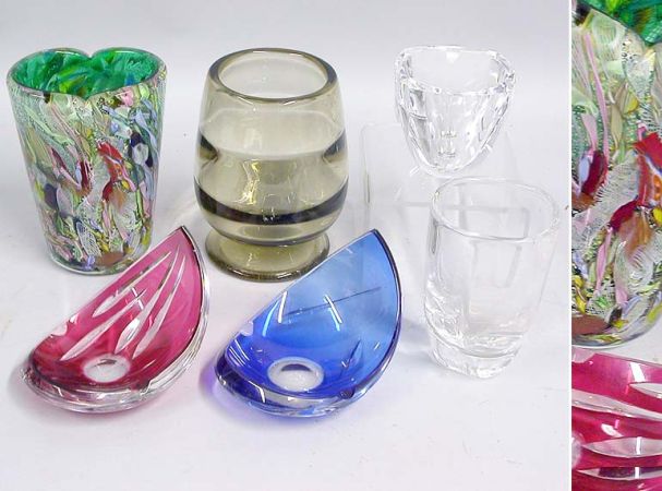 Lot image - Miscellaneous Group of Orrefors, Val Saint Lambert and Other Similar Glassware