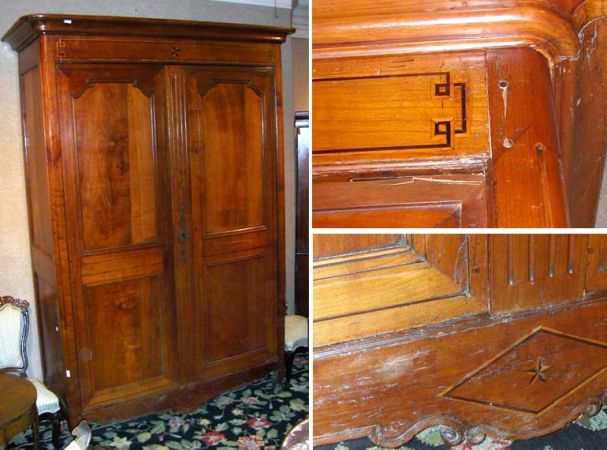 Lot image - Provincial Louis XV Style Cherry Armoire