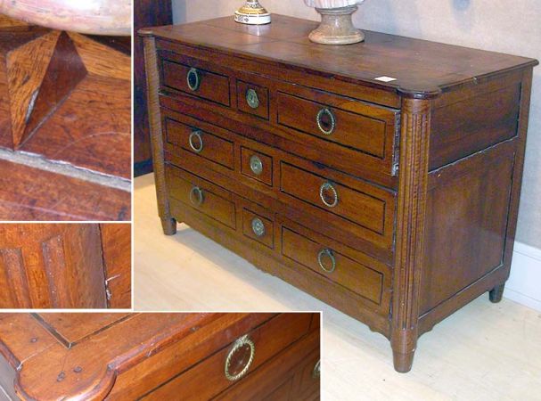 Lot image - Provincial Louis XVI Fruitwood Three-Drawer Commode
