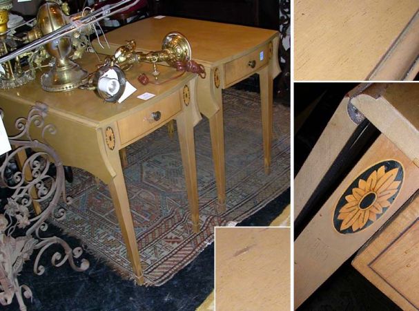 Lot image - Pair of Georgian Style Bleached Mahogany Pembroke Tables