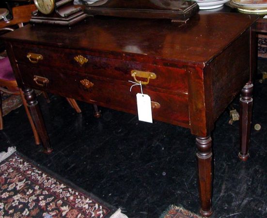 Lot image - Victorian Mahogany Two-Drawer Serving Table