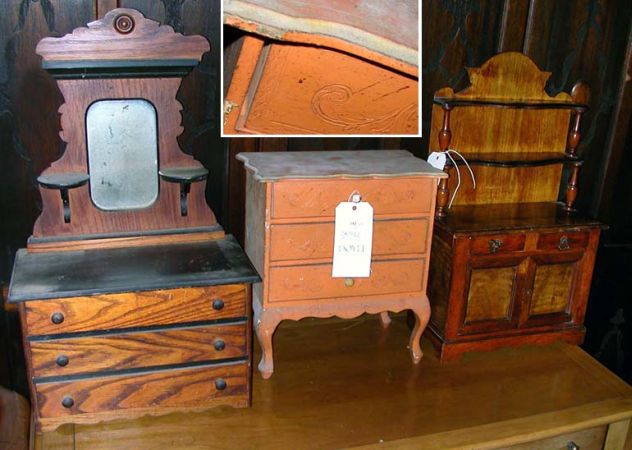 Lot image - Three Victorian Miniature Chests