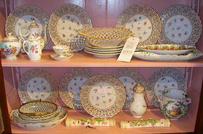 Lot image - Miscellaneous Group of Meissen and Meissen Style Porcelain Cabinet Items