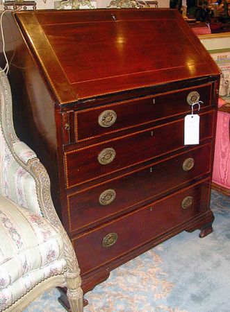 Lot image - Georgian Style Mahogany Slant Front Desk