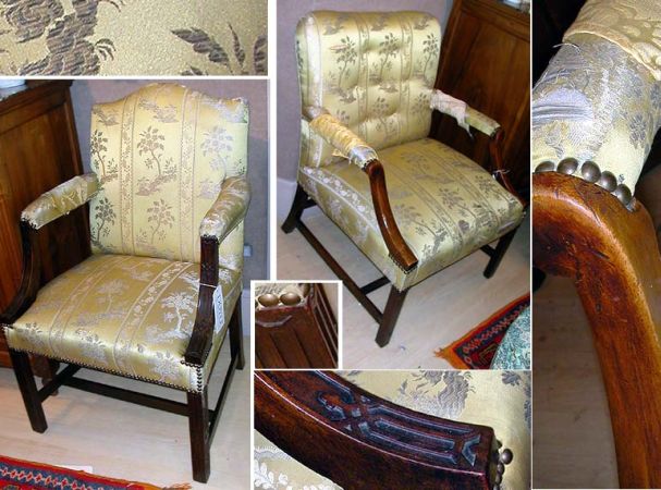 Lot image - Two Georgian Style Mahogany Library Chairs