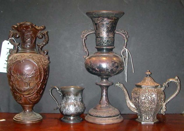 Lot image - Miscellaneous Group of Four Metal Tablewares