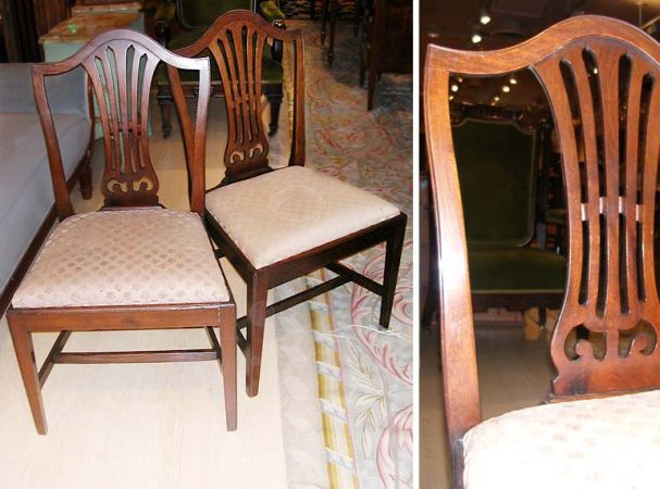 Lot image - Set of Six Georgian Style Mahogany Dining Chairs