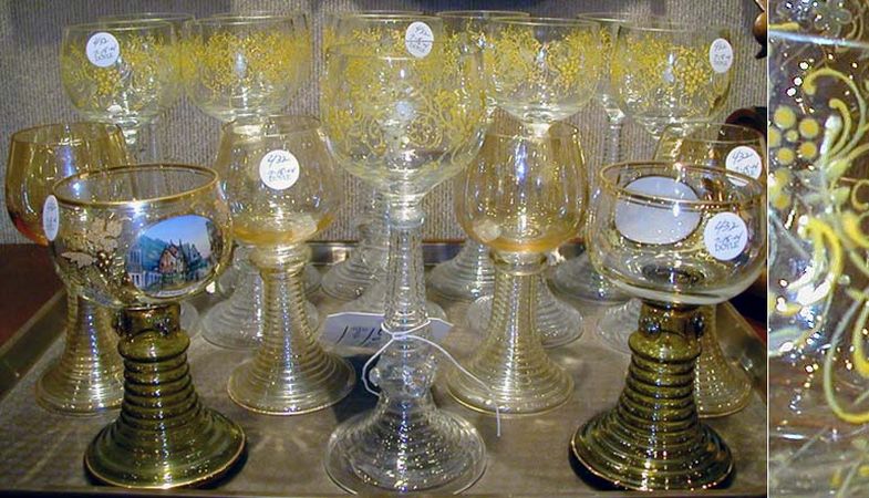 Lot image - Miscellaneous Group of Rhine Wine Glasses