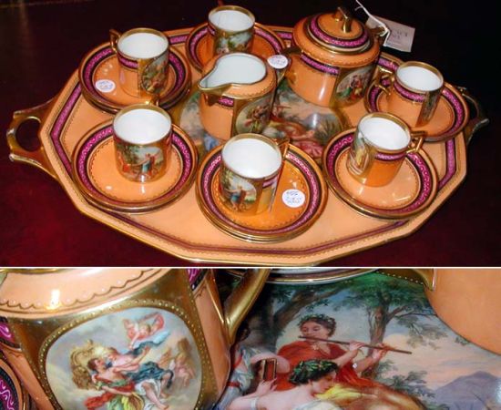 Lot image - Vienna Porcelain Partial Demitasse Service