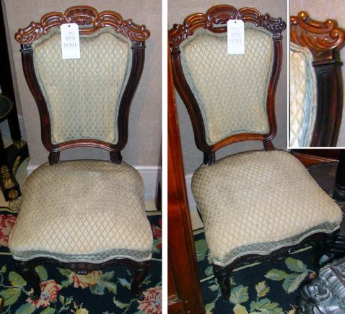 Lot image - Pair of Victorian Carved Walnut Side Chairs