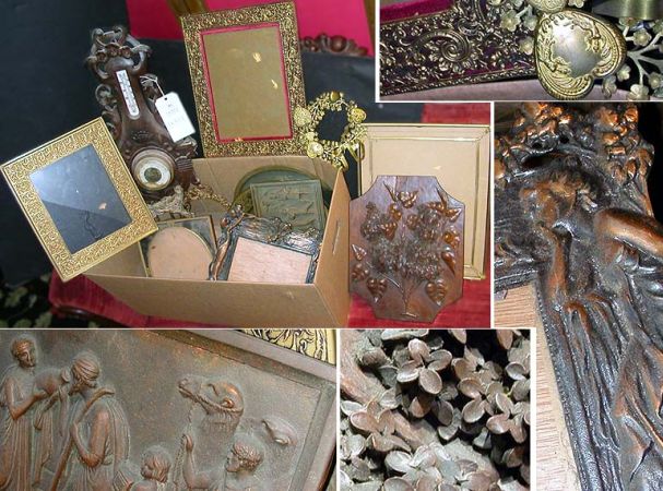 Lot image - Miscellaneous Group of Gilt-Metal and Wood Wall Decorations