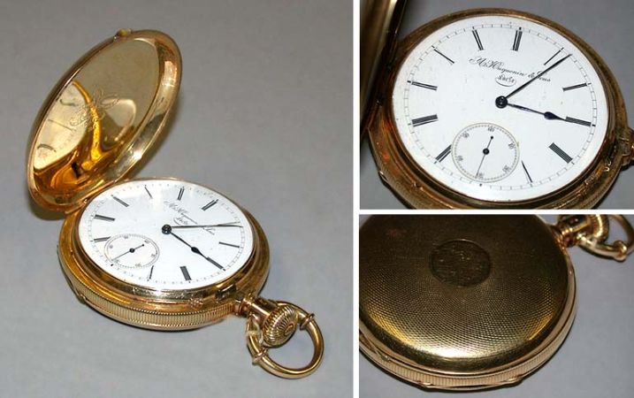 Lot image - Gold Hunting Case Pocket Watch