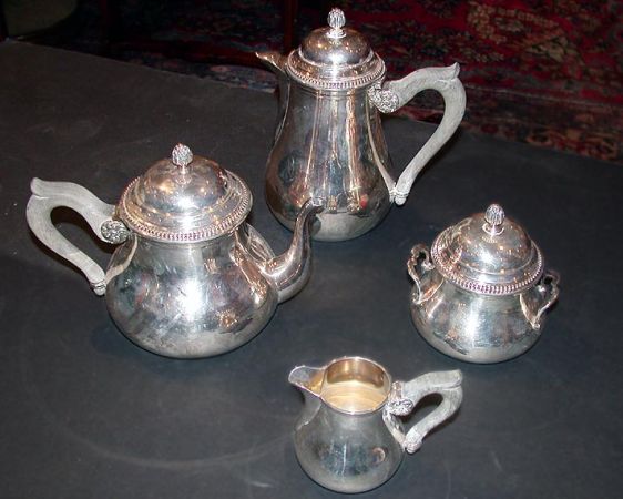 Lot image - French Silver Four-Piece Coffee and Tea Service
