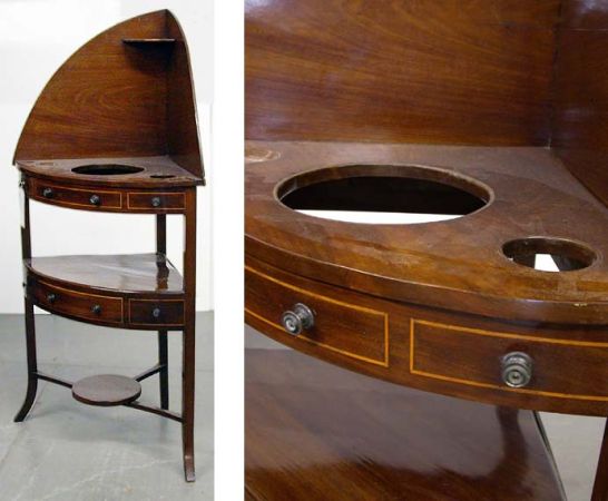Lot image - George III Mahogany Corner Washstand