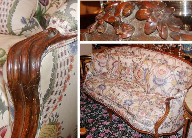 Lot image - Louis XV Style Beechwood Upholstered Canape