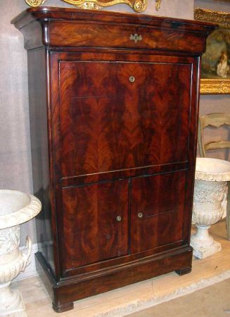 Lot image - Late Empire Mahogany Secretaire a Abattant