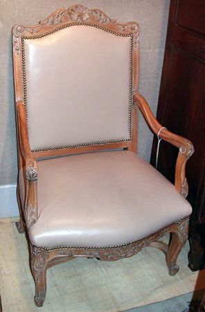 Lot image - Regence Style Beechwood High Back Armchair