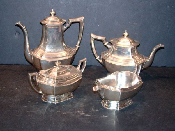 Lot image - American Sterling Silver Four-Piece Coffee and Tea Service