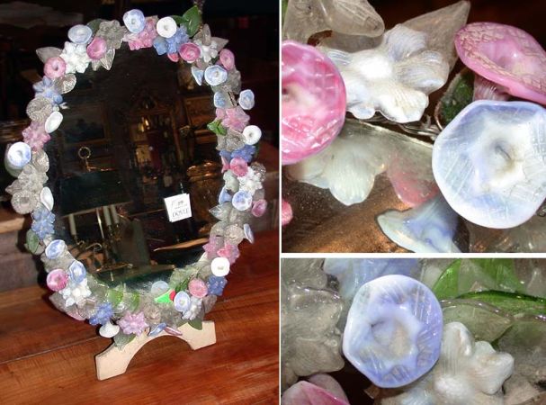 Lot image - Venetian Glass Floral Circular Dressing Table Mirror