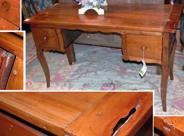 Lot image - Provincial Louis XV Style Walnut Desk