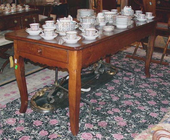Lot image - Provincial Louis XV Style Fruitwood Refectory Table