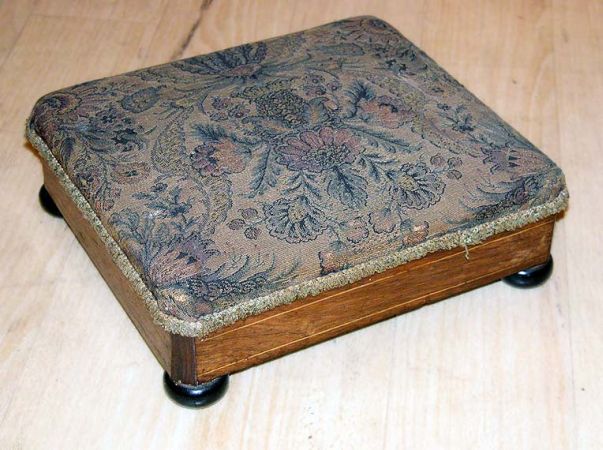Lot image - Biedermeier Ebonized and Rosewood Footstool