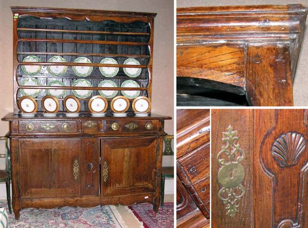 Lot image - Provincial Louis XV Style Walnut Buffet Deux Corps