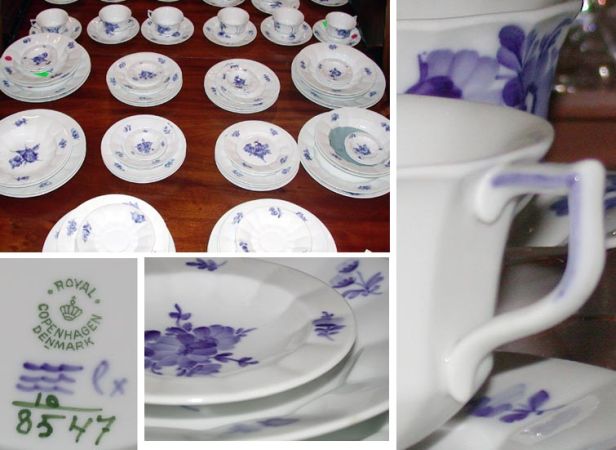 Lot image - Royal Copenhagen Blue Floral Decorated Porcelain Dinner Service