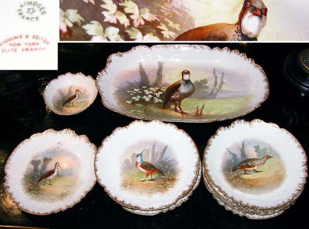 Lot image - Limoges Porcelain Game Service