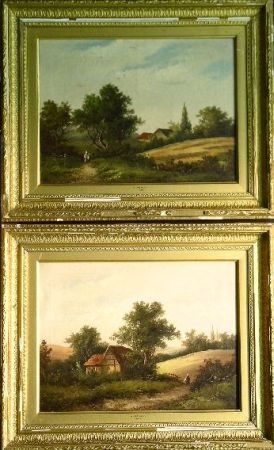 Lot image - R. Percy British, 19th century ENGLISH COUNTRYSIDE: TWO