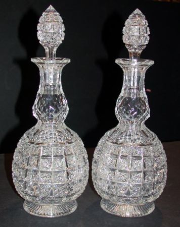 Lot image - Pair of Cut Glass Decanters