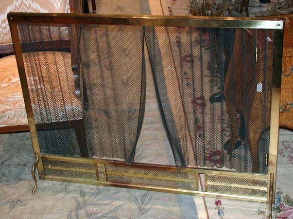 Lot image - Set of Rococo Style Stainless Steel and Gilt-Metal Fireplace Accessories