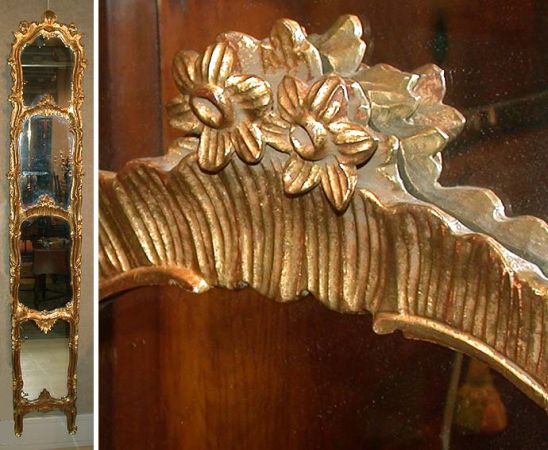 Lot image - Continental Rococo Style Gilt-Wood Mirror